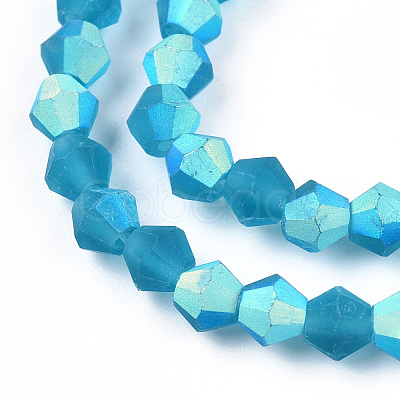 Imitate Austrian Crystal Bicone Frosted Glass Beads Strands GLAA-F029-TM3mm-A01-1