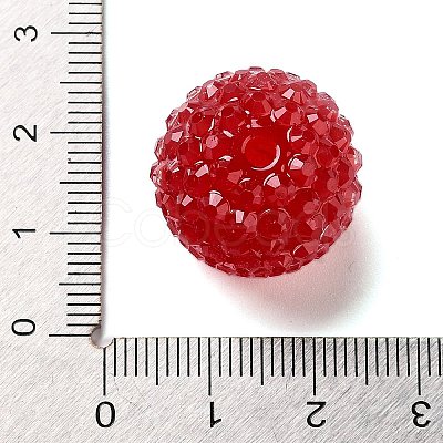 Chunky Resin Rhinestone Bubblegum Ball Beads RESI-S259-A02-1