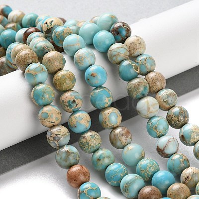 Dyed Natural Regalite/Imperial Jasper/Sea Sediment Jasper Beads Strands G-B124-C01-15-1