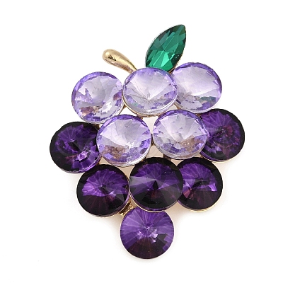 Fruit Zinc Alloy Rhinestone Brooches for Backpack Clothes JEWB-R068-02D-G-1