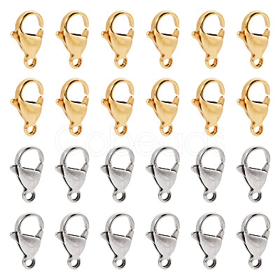 100Pcs 2 Colors 304 Stainless Steel Lobster Claw Clasps Sets STAS-YS0001-26A-1