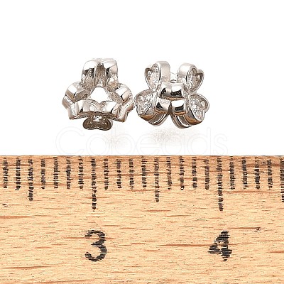 925 Sterling Silver Micro Pave Clear Cubic Zirconia Beads STER-B006-21P-1