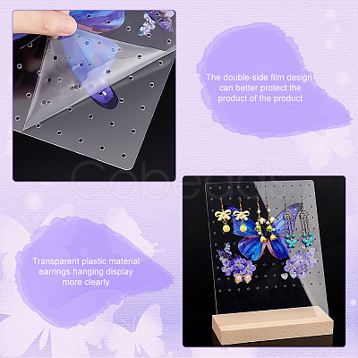 Transparent Acrylic Earring Displays NDIS-WH0015-01D-1
