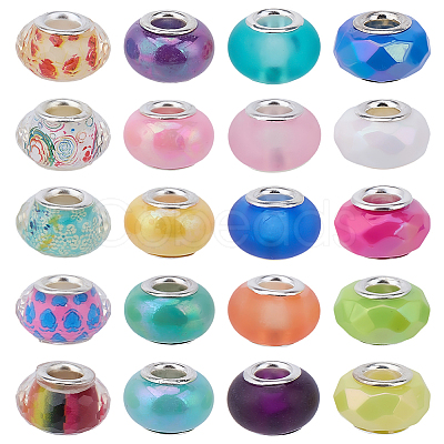 120Pcs 4 Styles Opaque Acrylic European Beads OACR-SC0002-73-1