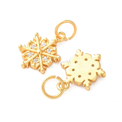 Brass Micro Pave Cubic Zirconia Charms KK-C157-21G-1