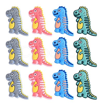 12Pcs 4 Colors Silicone Focal Beads JX755A-1
