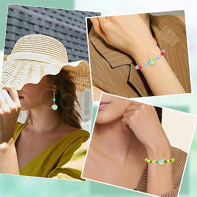 8Pcs 8 Colors Handmade Bumpy Lampwork Beads LAMP-YW0004-17-1
