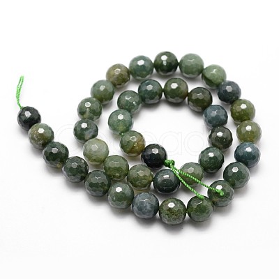 Natural Moss Agate Beads Strands X-G-D840-25-10mm-1