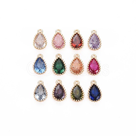 Brass Inlaid Cubic Zirconia Charms KK-S356-771-1