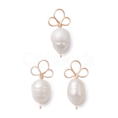 Shell Pearl Copper Wire Wrapped Carrot Pendants PALLOY-TA00182-1