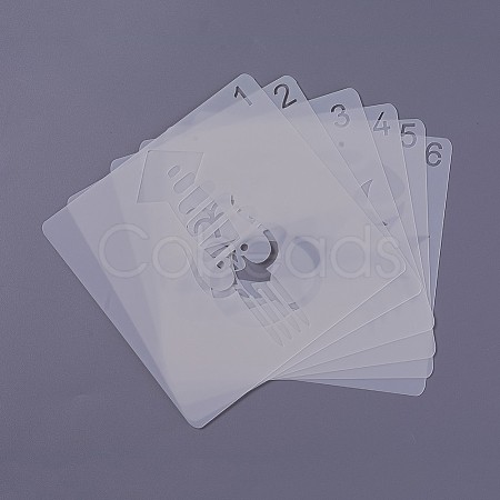 Kids Cartoon Plastic Hollow Drawing Stencil DIY-F025-B07-1