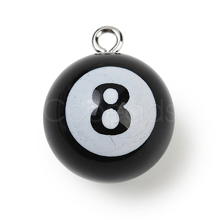 8 Ball Sport Theme Resin Pendants LS-RESI-I063-01B-1