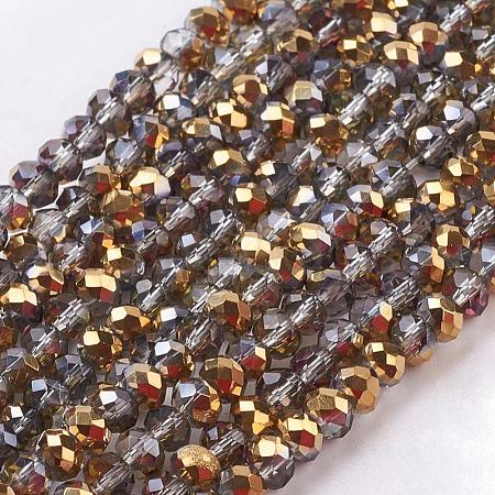 Electroplate Glass Faceted Rondelle Beads Strands EGLA-D020-3x2mm-14-1