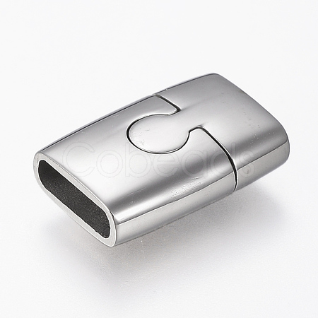 Tarnish Resistant 304 Stainless Steel Magnetic Clasps with Glue-in Ends STAS-F130-62P-1