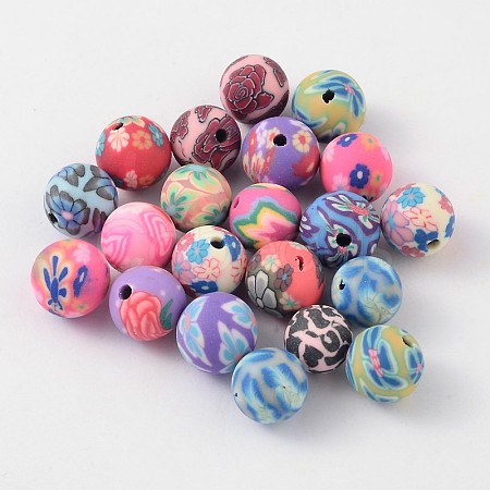 8mm Handmade Polymer Clay Beads FM198Y-1