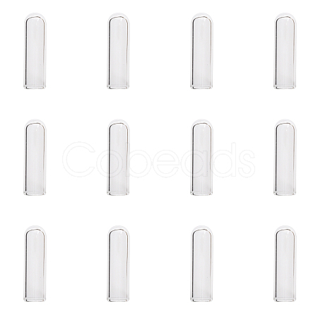12Pcs Transparent Glass Straw Dustproof Covers AJEW-FG0002-37A-1