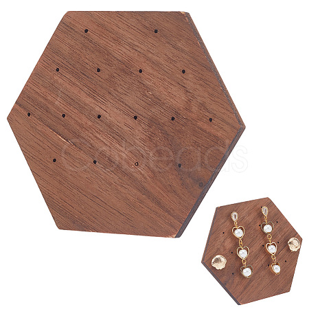 Walnut Stud Earrings Plate EDIS-WH20010-01B-1