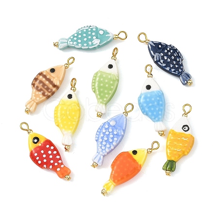 Handmade Porcelain Pendants PALLOY-JF06067-01-1