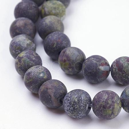 Natural Bloodstone Beads Strands G-F520-59-4mm-1