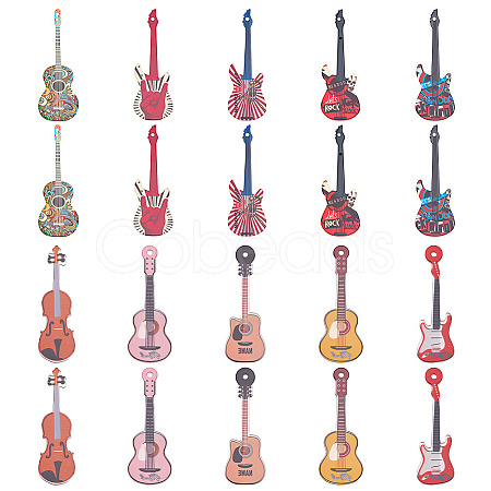 20Pcs 10 Styles Acrylic Big Pendants OACR-ME0001-14-1
