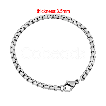 Tarnish Resistant 304 Stainless Steel Venetian Chain Bracelets BJEW-M187-09-F-1