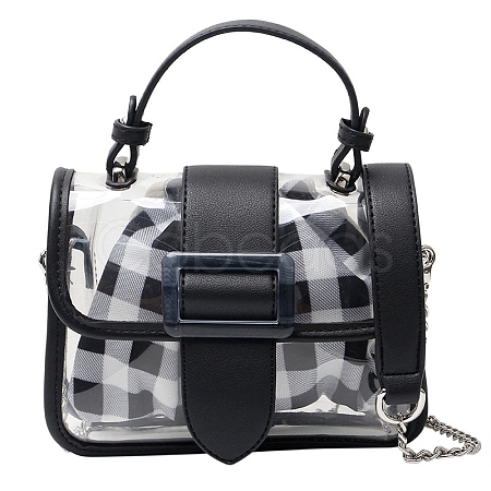 Women's Crossbody Bags with Tartan Pattern Drawstring Inner Bag PW-WG87521-04-1