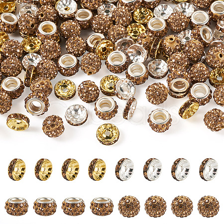 Handmade Polymer Clay Rhinestone Pave Disco Beads RB-TA0001-20B-1