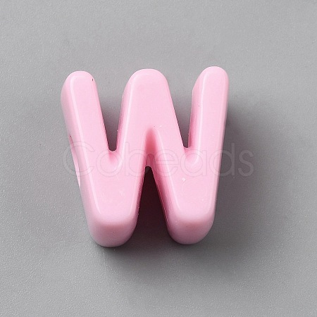 Acrylic European Beads OACR-WH0050-09W-1