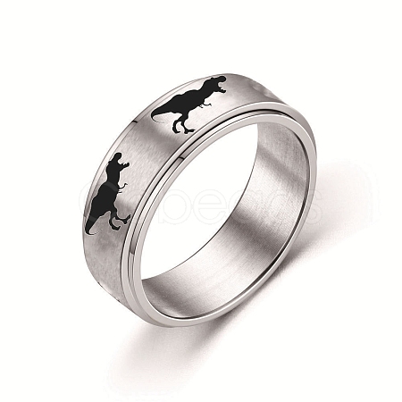 Rotating 201 Stainless Steel Anxiety Relief Rings for Women Men PW-WG4928D-01-1