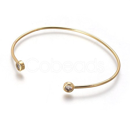 Brass Cuff Bangles BJEW-P245-04G-1