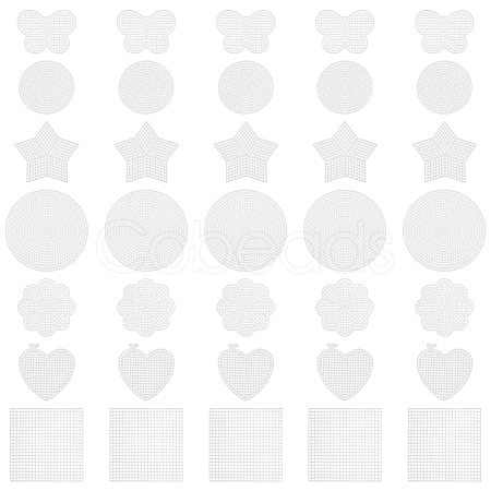 28Pcs 7 Styles DIY Plastic Canvas Shapes DIY-ME0001-48-1