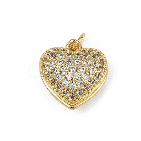 Brass Micro Pave Cubic Zirconia Pendants KK-S528-09G-1