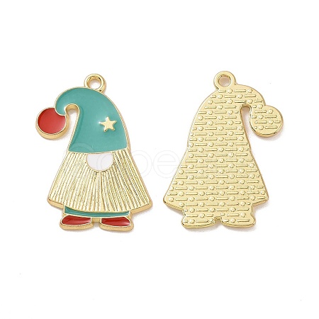 Christmas Theme Rack Plating Alloy Enamel Pendants PALLOY-O109-33LG-1