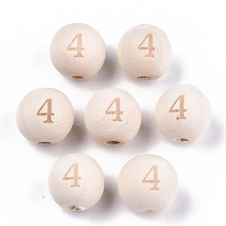 Unfinished Natural Wood European Beads WOOD-S045-141A-4-1