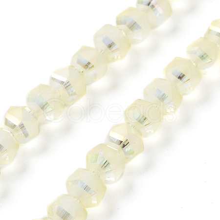 Electroplate Transparent Glass Beads Strands EGLA-I018-FR02-1