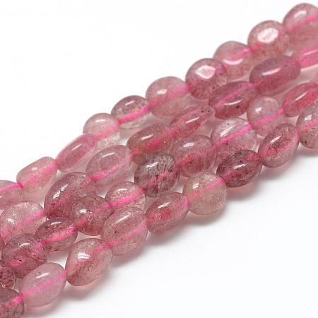 Natural Strawberry Quartz Beads Strands G-R445-6x8-17-1