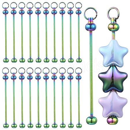 20Pcs Iron Beadable Keychain Bar for Jewelry Making DIY Crafts IFIN-YW0003-98B-1