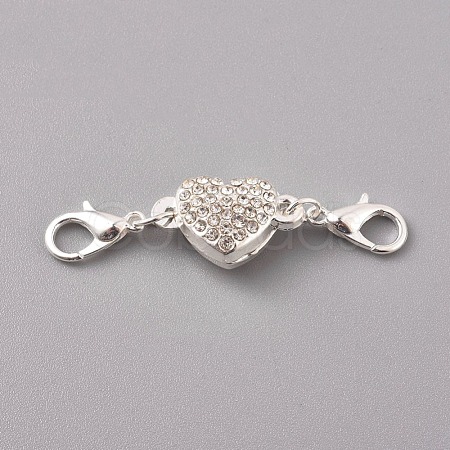 Alloy Rhinestone Magnetic Clasps ALRI-TAC0001-02S-1