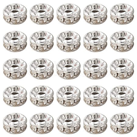 Brass Rhinestone Spacer Beads RB-YW0001-04D-01S-1