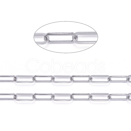 Tarnish Resistant 304 Stainless Steel Paperclip Chains CHS-F011-01A--P-1