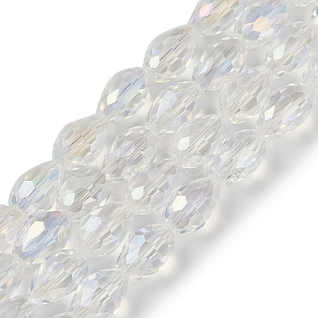 Transparent Electroplate Glass Beads Strands EGLA-N013-T6mm-B01-1