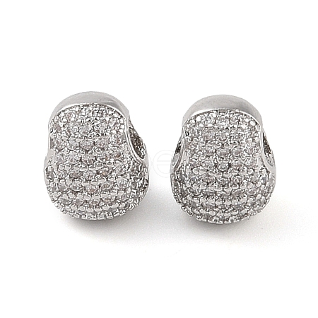 Brass Micro Pave Clear Cubic Zirconia Pendants KK-Q816-08P-1