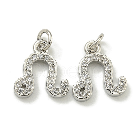 Rack Plating Brass Micro Pave Cubic Zirconia Pendants KK-K386-02D-P-1