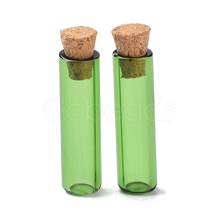 Tube Glass Cork Bottles Ornament AJEW-O032-04D-1