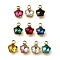 304 Stainless Steel Pendants, with Rhinestone, Real 18K Gold Plated, Ion Plating(IP), Star, Mixed Color, 10x7.5x4mm, Hole: 1.8mm