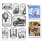 PVC Plastic Stamps, for DIY Scrapbooking, Photo Album Decorative, Cards Making, Stamp Sheets, Vehicle Pattern, 16x11x0.3cm