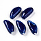 Handmade Porcelain Beads, Fancy Antique Glazed Porcelain, Garlic Clove, Dark Blue, 31~33x15~16.5x12~13.5mm, Hole: 2.5~3mm