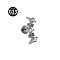 G23 Titanium with Clear Cubic Zirconia Threadless Labrets, Moon, Stainless Steel Color, 8mm, Pin: 1.2mm