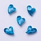 Acrylic Pendants, Imitation Pearl, Heart, Faceted, Dodger Blue, 11x9x4mm, Hole: 0.5mm