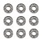 Alloy Initial Slide Charms with Grade A Rhinestones, for Personalized Name Necklaces Making, Lead Free & Nickel Free, Platinum, Letter.O, 12~13x8~13x4~5mm, Hole: 8x2mm